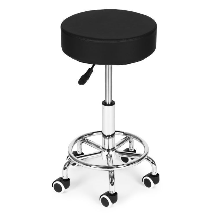 Scaun rotativ ergonomic pentru salon sau cabinet, reglabil pe inaltime 51-65 cm, sezut 34 cm din piele ecologica, maxim — imaginea 3