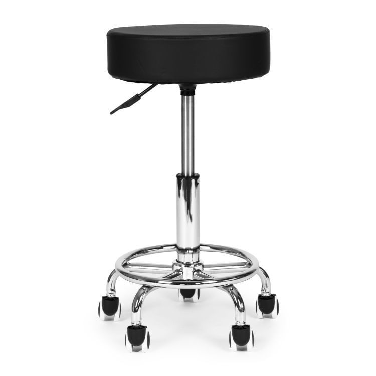 Scaun rotativ ergonomic pentru salon sau cabinet, reglabil pe inaltime 51-65 cm, sezut 34 cm din piele ecologica, maxim — imaginea 6