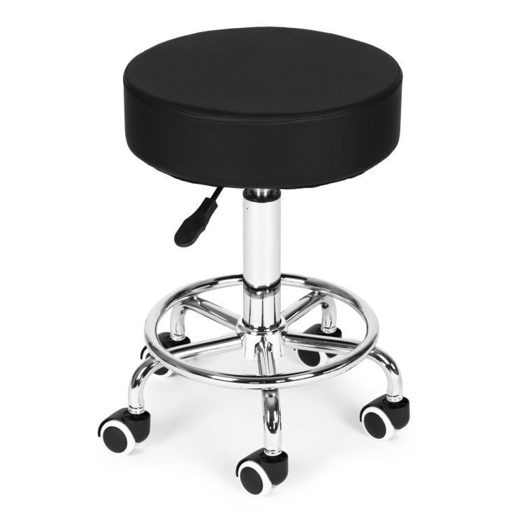 Scaun rotativ ergonomic pentru salon sau cabinet, reglabil pe inaltime 51-65 cm, sezut 34 cm din piele ecologica, maxim — imaginea 7