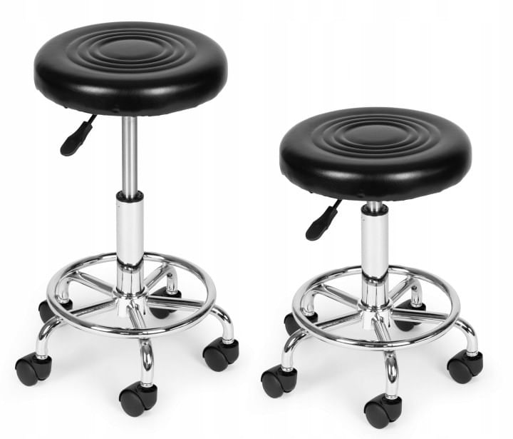 Scaun rotativ ergonomic pentru salon sau cabinet, reglabil pe inaltime 47-62 cm, sezut 34 cm din piele ecologica, maxim — imaginea 6