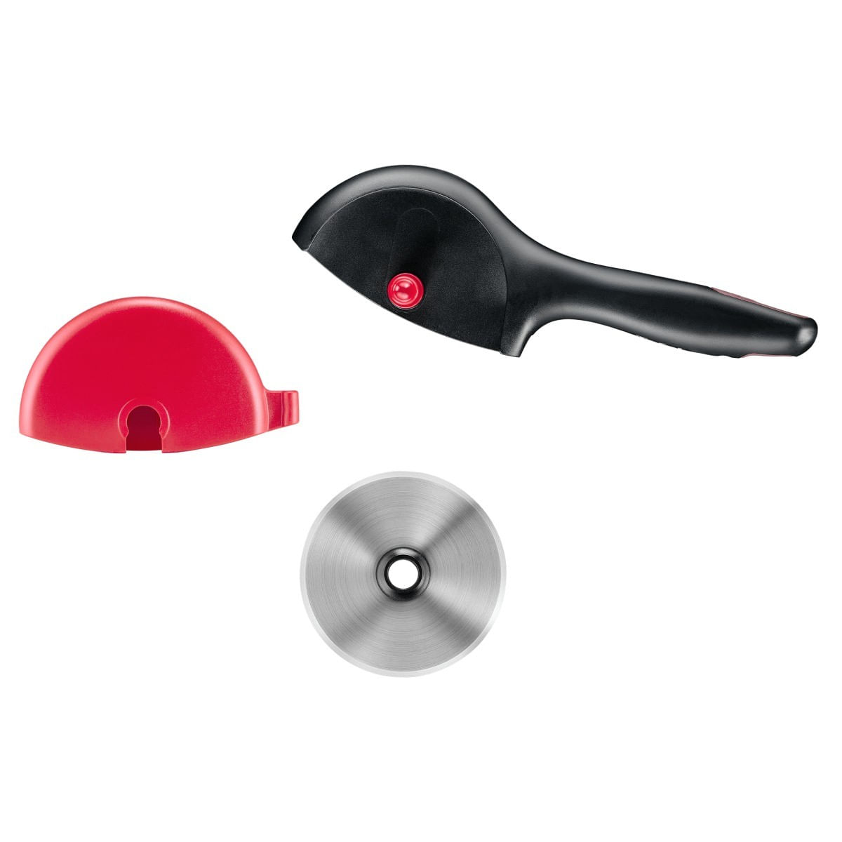 Cutit pizza Tefal Ingenio K1990334, inox, capac de protectie pentru lama, lama detasabila, negru & rosu — imaginea 7