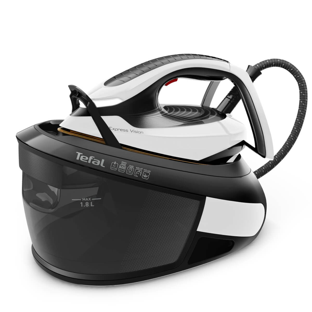 Statie de calcat cu abur Tefal Express Vision SV8156E0, 2800W, 8 bari, abur variabil 0 - 130 g/min, jet de abur pana la