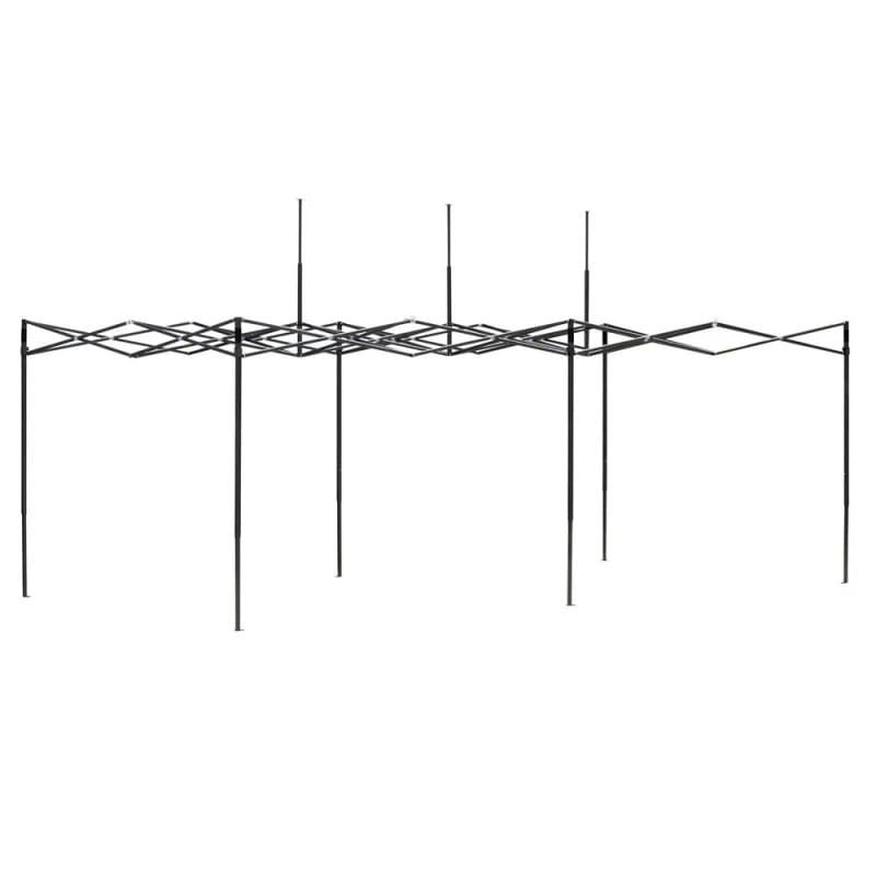 Cort pavilion de gradina, pliere rapida, 300x600 cm, inaltime reglabila, cu 3 pereti laterali, impermeabil, albastru — imaginea 9