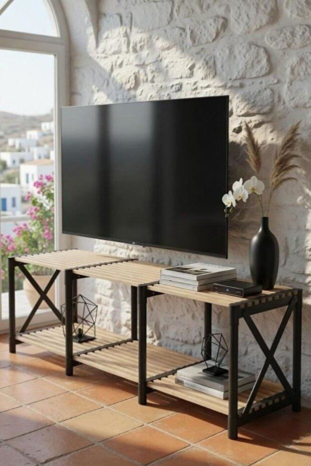 Comodă TV, 110 x 40 x 38 cm, lemn plastic — imaginea 2
