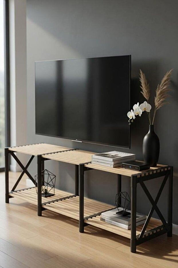 Comodă TV, 110 x 40 x 38 cm, lemn plastic — imaginea 3