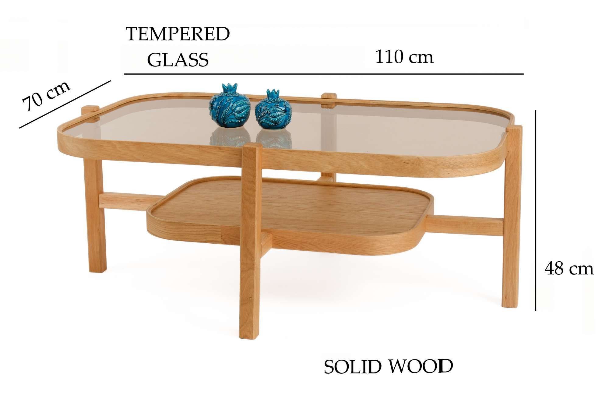 Masă de cafea Godiva, 110 x 48 x 70 cm, lemn, design compact — imaginea 2