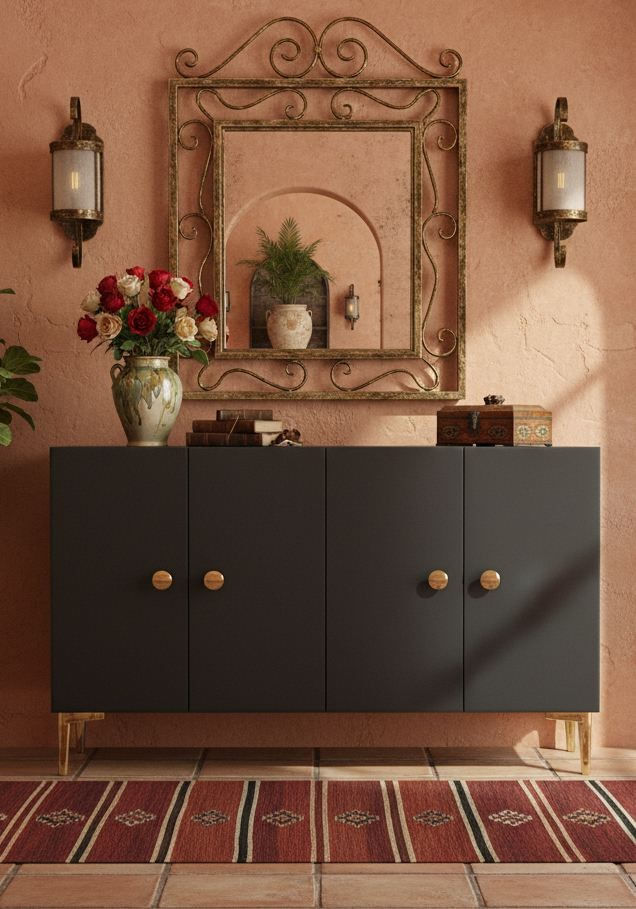 Consola Simple 120, 120 x 75 x 32 cm, PAL melaminat, spatiu de depozitare, fixare pe perete — imaginea 2