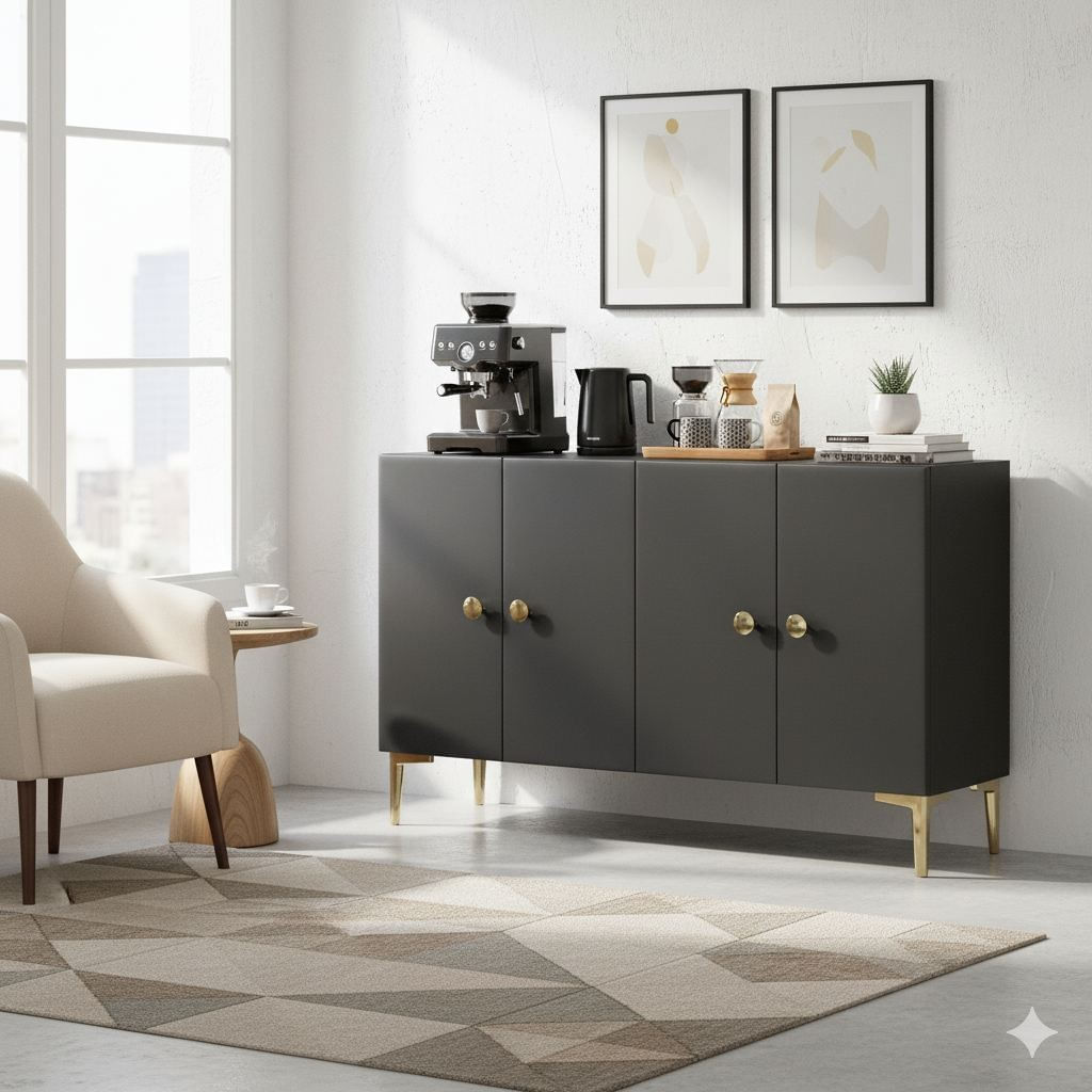 Consola Simple 120, 120 x 75 x 32 cm, PAL melaminat, spatiu de depozitare, fixare pe perete — imaginea 4