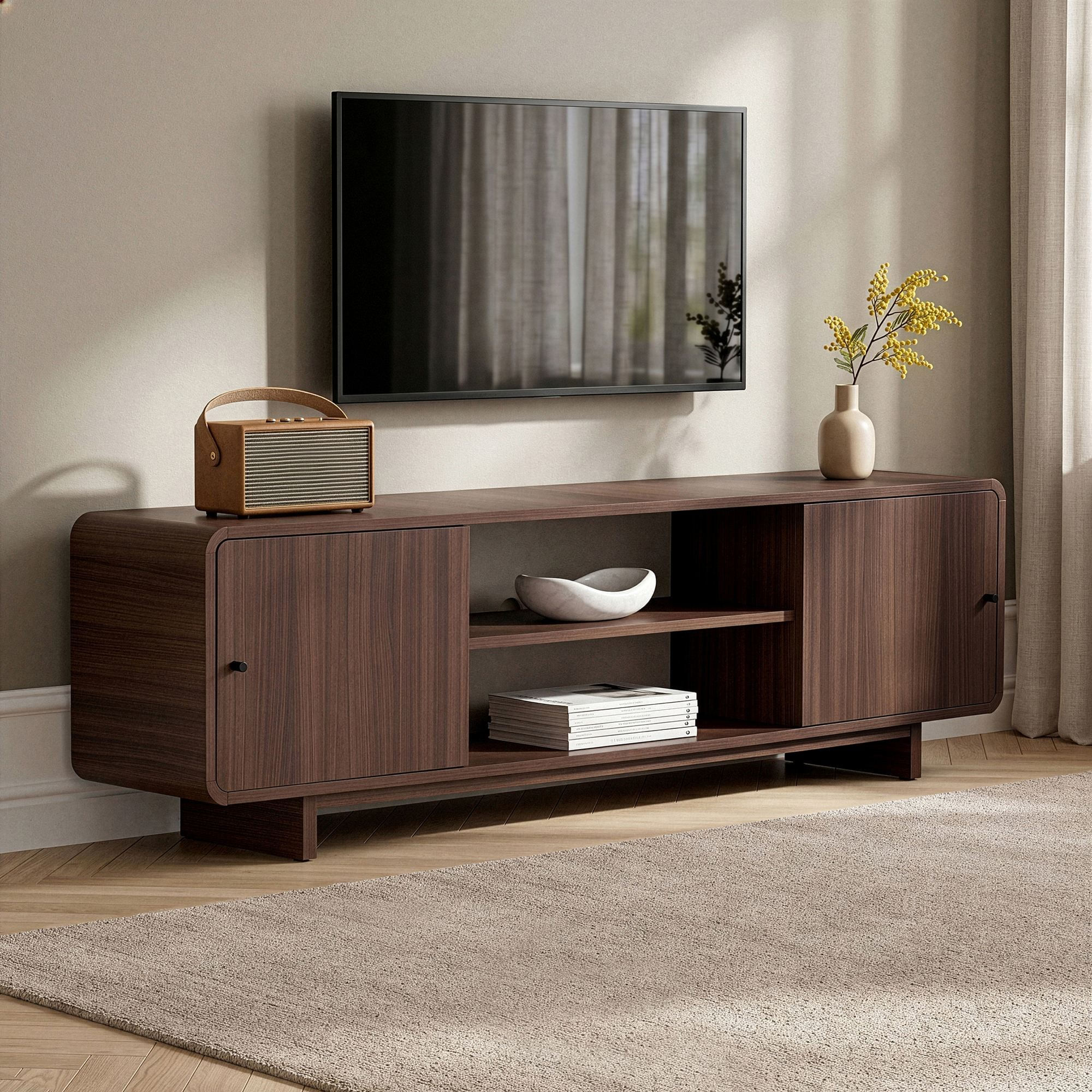 Comodă TV Mirel, 180 x 52 x 34 cm, PAL melaminat — imaginea 3