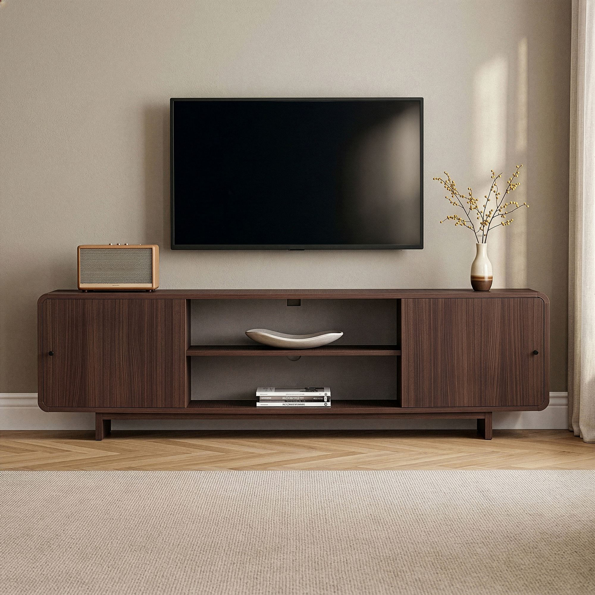 Comodă TV Mirel, 180 x 52 x 34 cm, PAL melaminat — imaginea 11