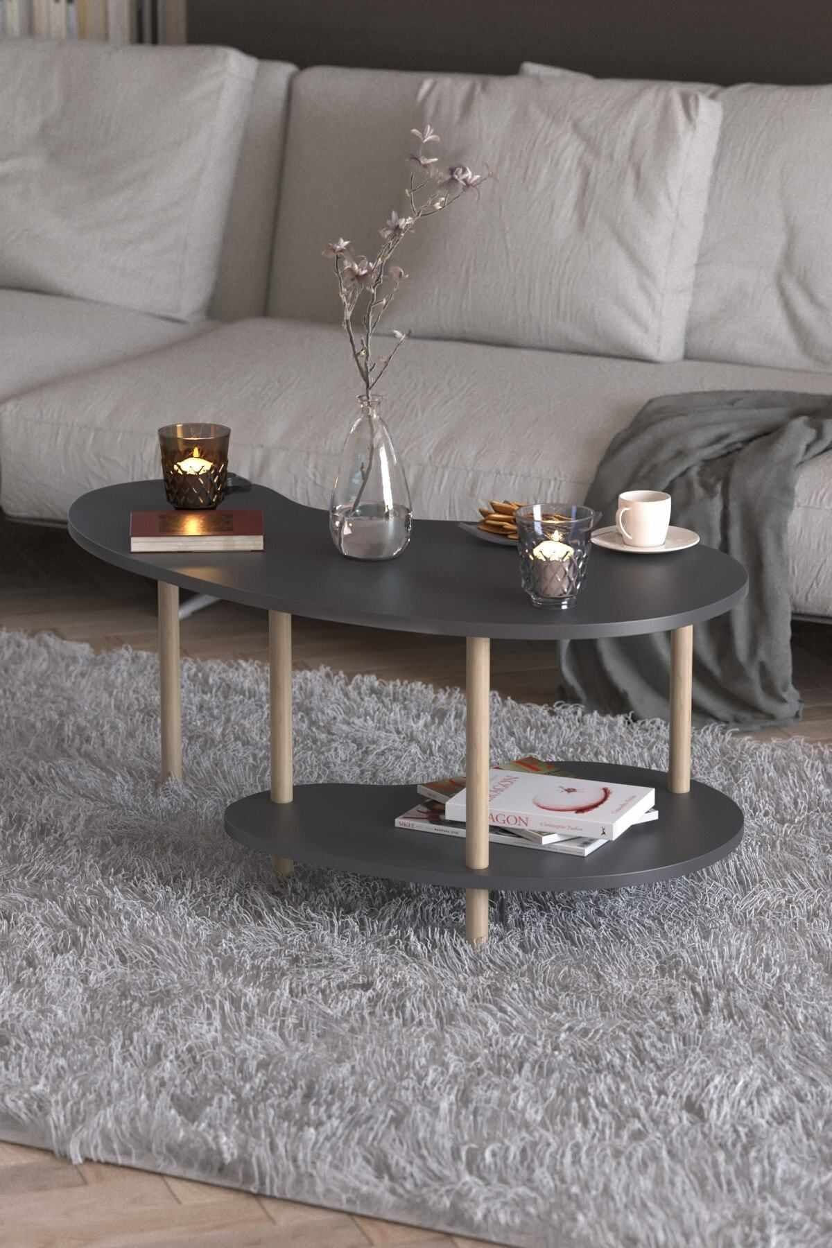 Masă de cafea Peka-0021, 100 x 43 x 48 cm, PAL melaminat, design compact — imaginea 3