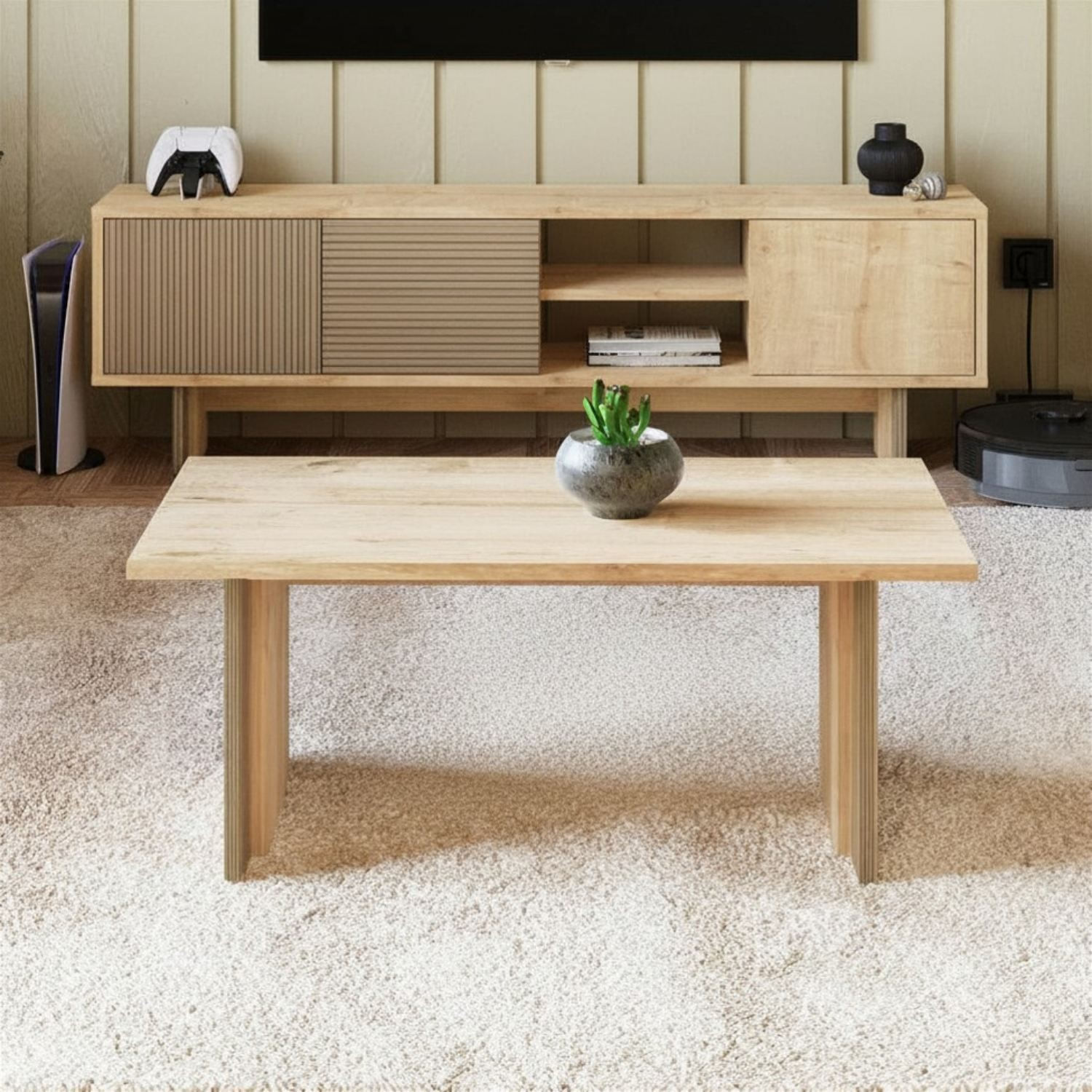 Masă de cafea Ravello, 90 x 40 x 50 cm, PAL melaminat, design compact — imaginea 5