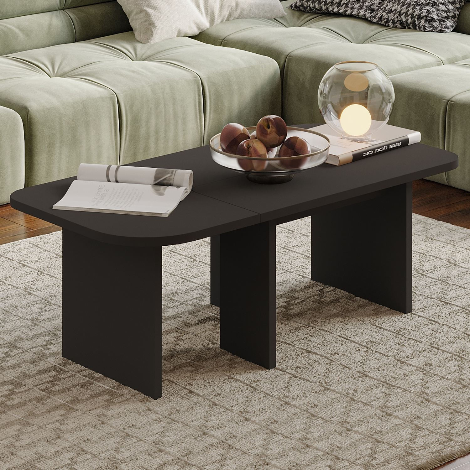 Masă de cafea Iris, 90 x 35 x 45 cm, PAL melaminat, design compact — imaginea 3