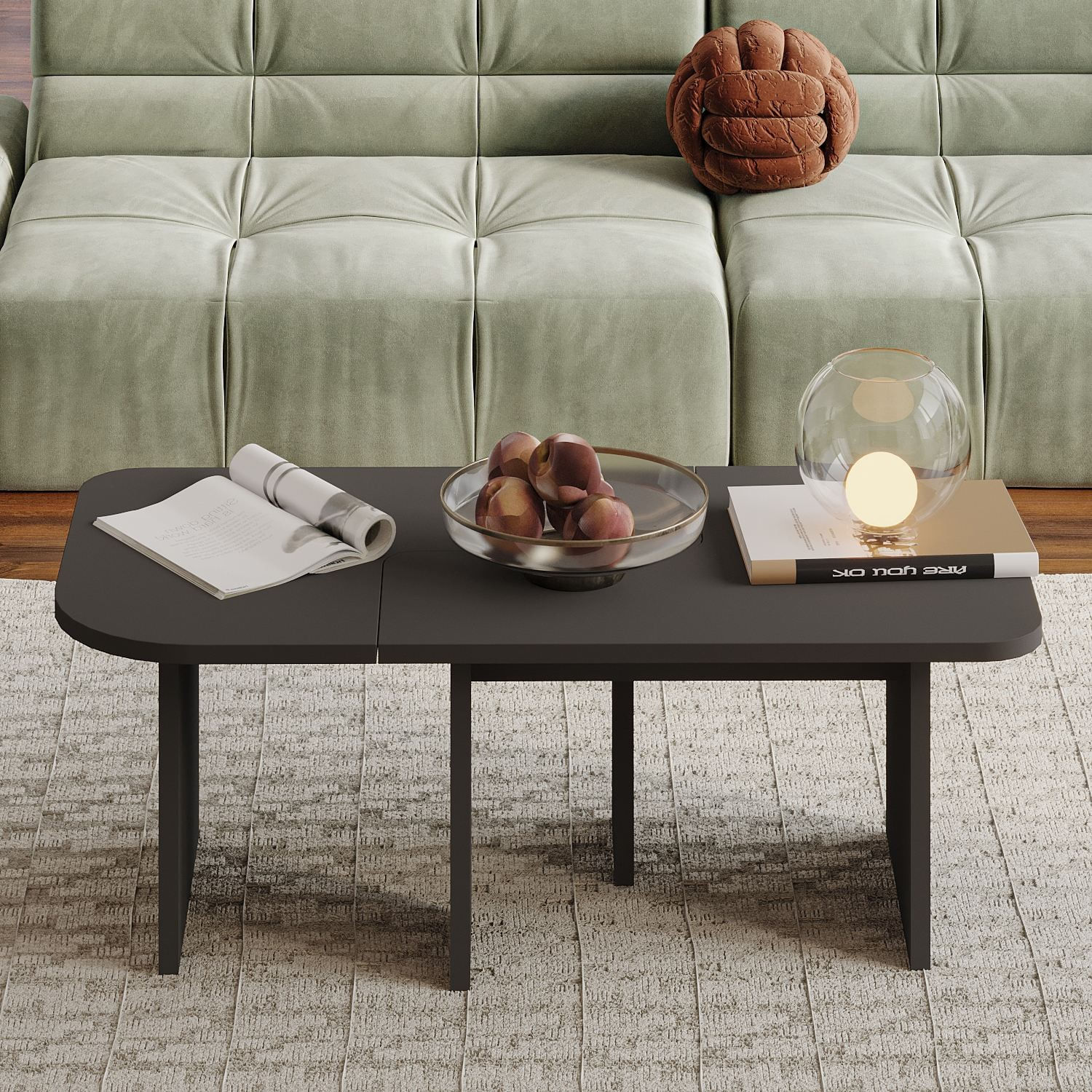 Masă de cafea Iris, 90 x 35 x 45 cm, PAL melaminat, design compact — imaginea 4