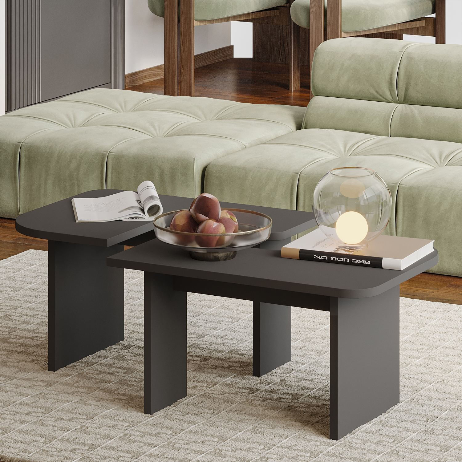 Masă de cafea Iris, 90 x 35 x 45 cm, PAL melaminat, design compact — imaginea 5