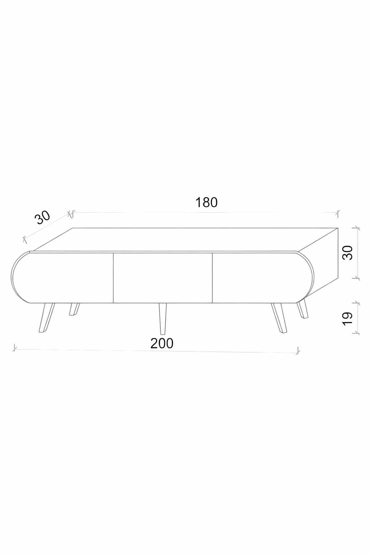 Comodă TV Regulus 200, 200 x 49 x 30 cm, MDF, capacitate 29 kg