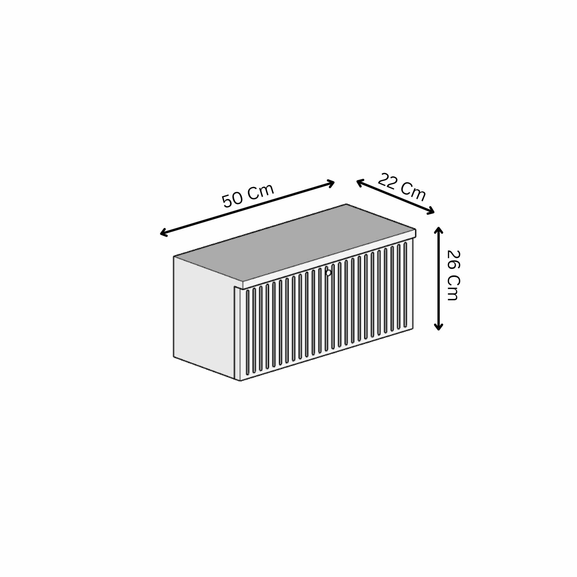 Bufet Mimosa 50, 50 x 26 x 22 cm, MDF, fixare pe perete, capacitate 10 kg — imaginea 3