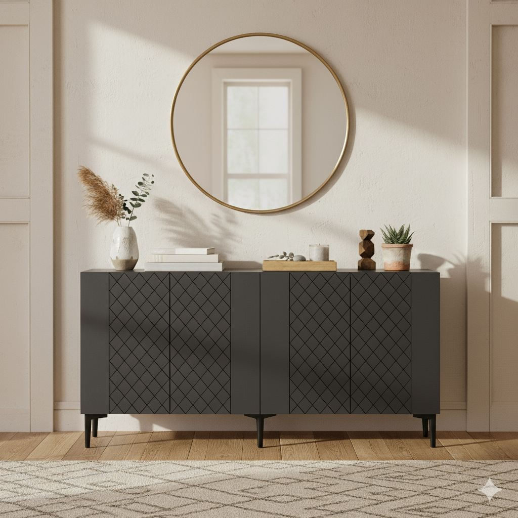 Consola Resso 150, 150 x 75 x 32 cm, PAL melaminat, spatiu de depozitare, fixare pe perete — imaginea 2