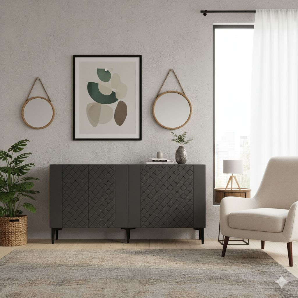 Consola Resso 150, 150 x 75 x 32 cm, PAL melaminat, spatiu de depozitare, fixare pe perete — imaginea 5