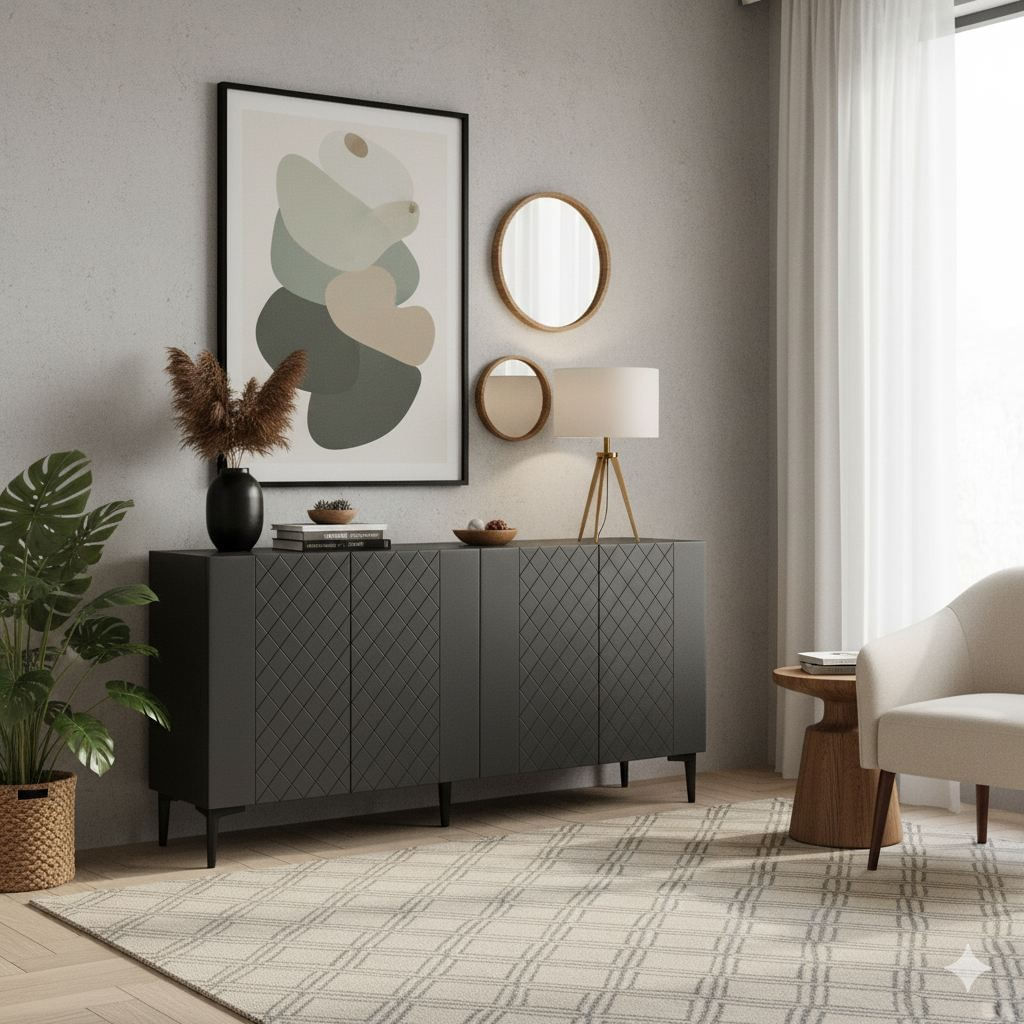Consola Resso 150, 150 x 75 x 32 cm, PAL melaminat, spatiu de depozitare, fixare pe perete — imaginea 7