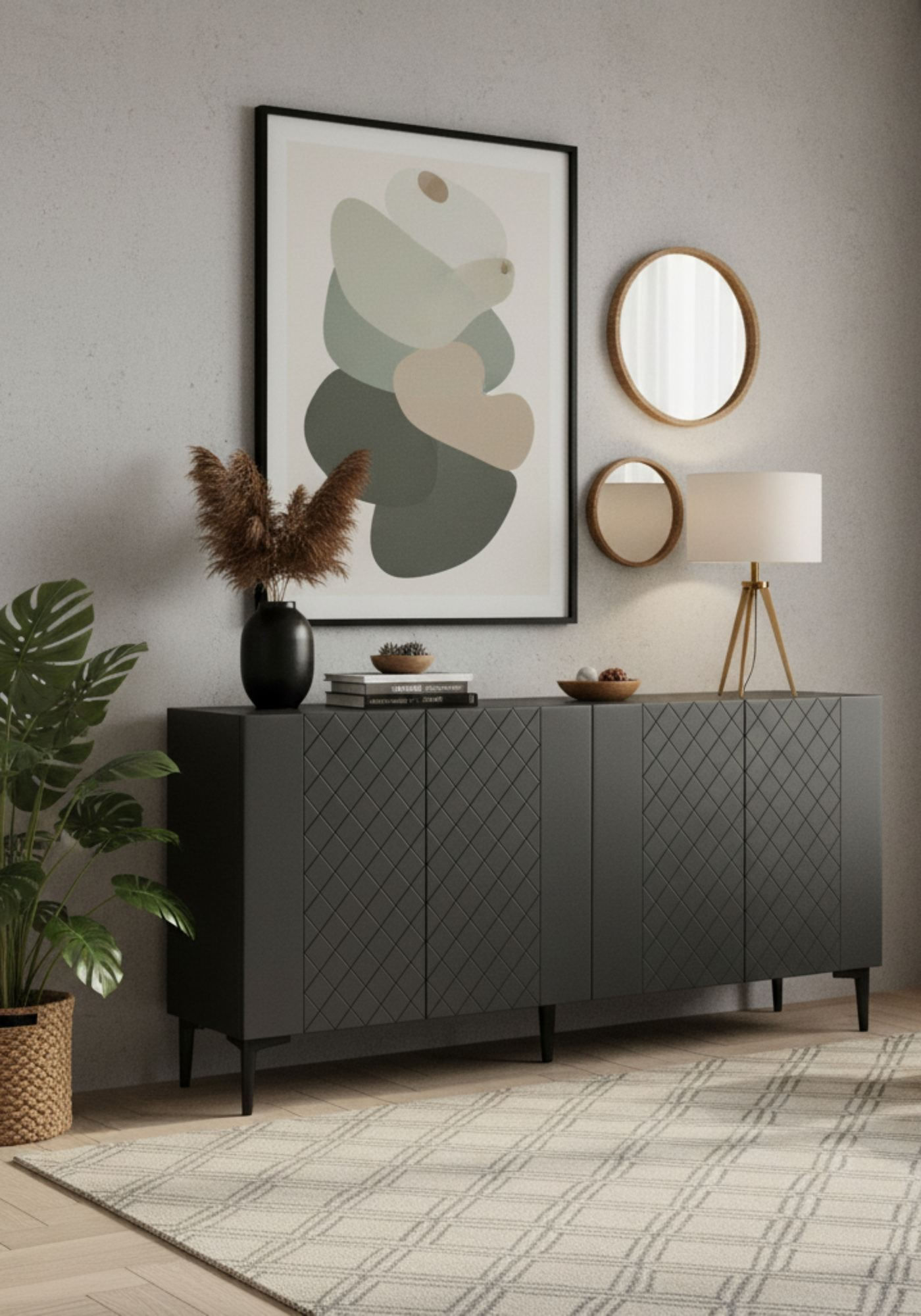 Consola Resso 150, 150 x 75 x 32 cm, PAL melaminat, spatiu de depozitare, fixare pe perete — imaginea 8