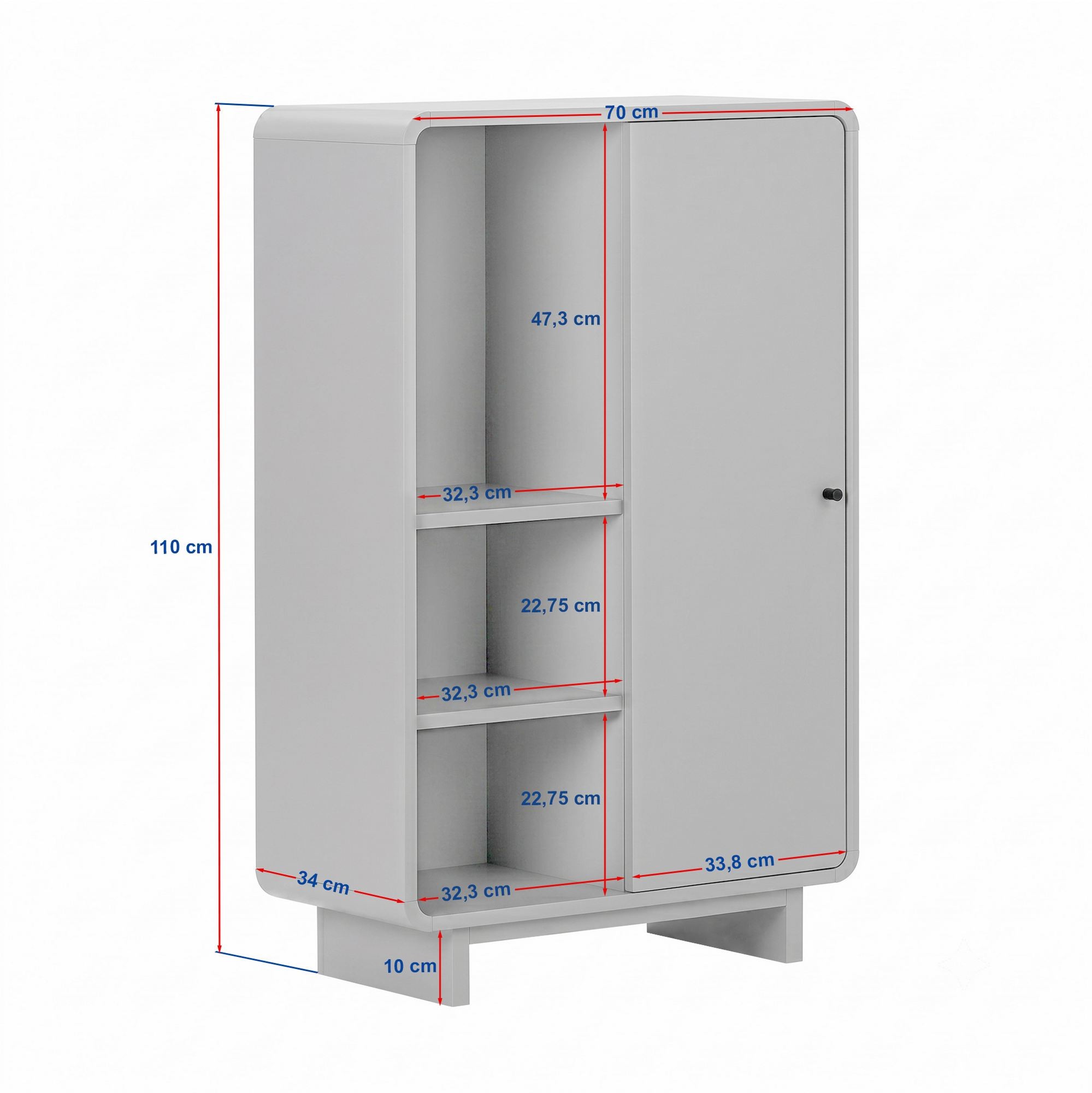 Dulap Torina, 70 x 110 x 34 cm, PAL melaminat — imaginea 9
