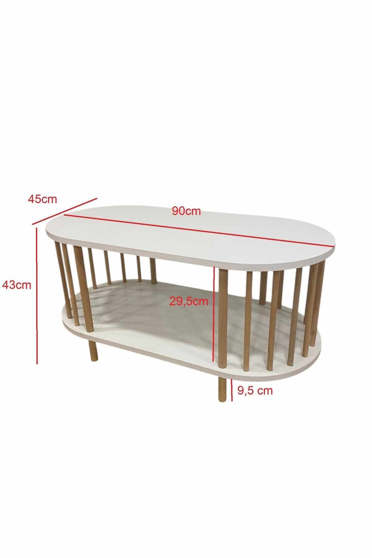 Masă de cafea Peka111-125, 90 x 43 x 45 cm, PAL melaminat, design compact — imaginea 2