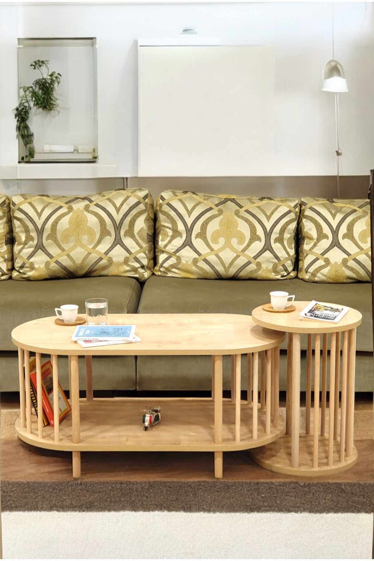 Masă de cafea Peka111-125, 90 x 43 x 45 cm, PAL melaminat, design compact — imaginea 4