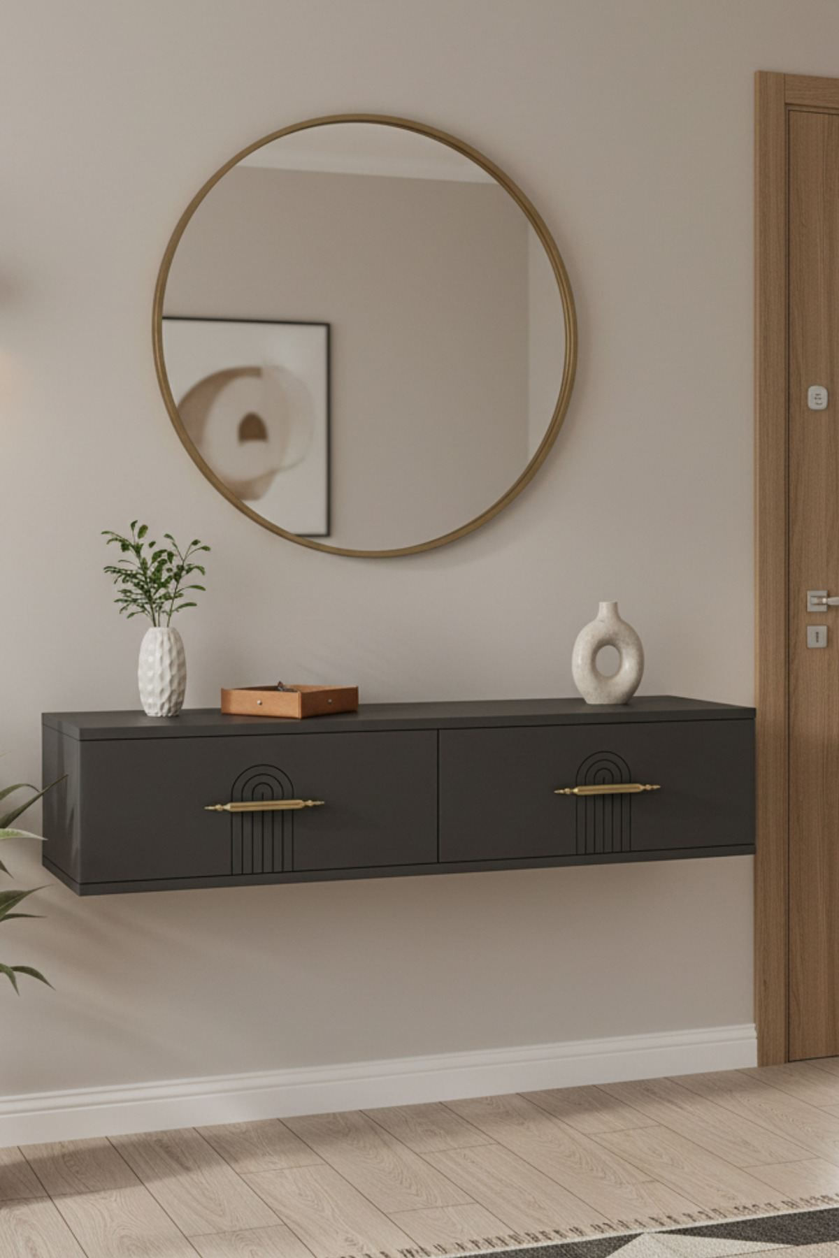 Comodă dormitor Ida 120, 120 x 25, 5 x 29, 6 cm, PAL melaminat, fixare pe perete — imaginea 3