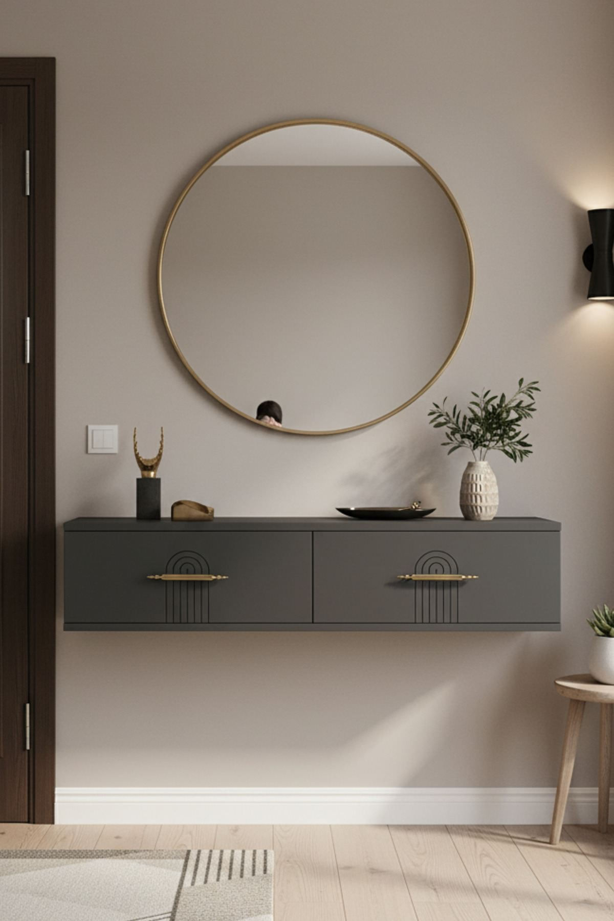 Comodă dormitor Ida 120, 120 x 25, 5 x 29, 6 cm, PAL melaminat, fixare pe perete — imaginea 5
