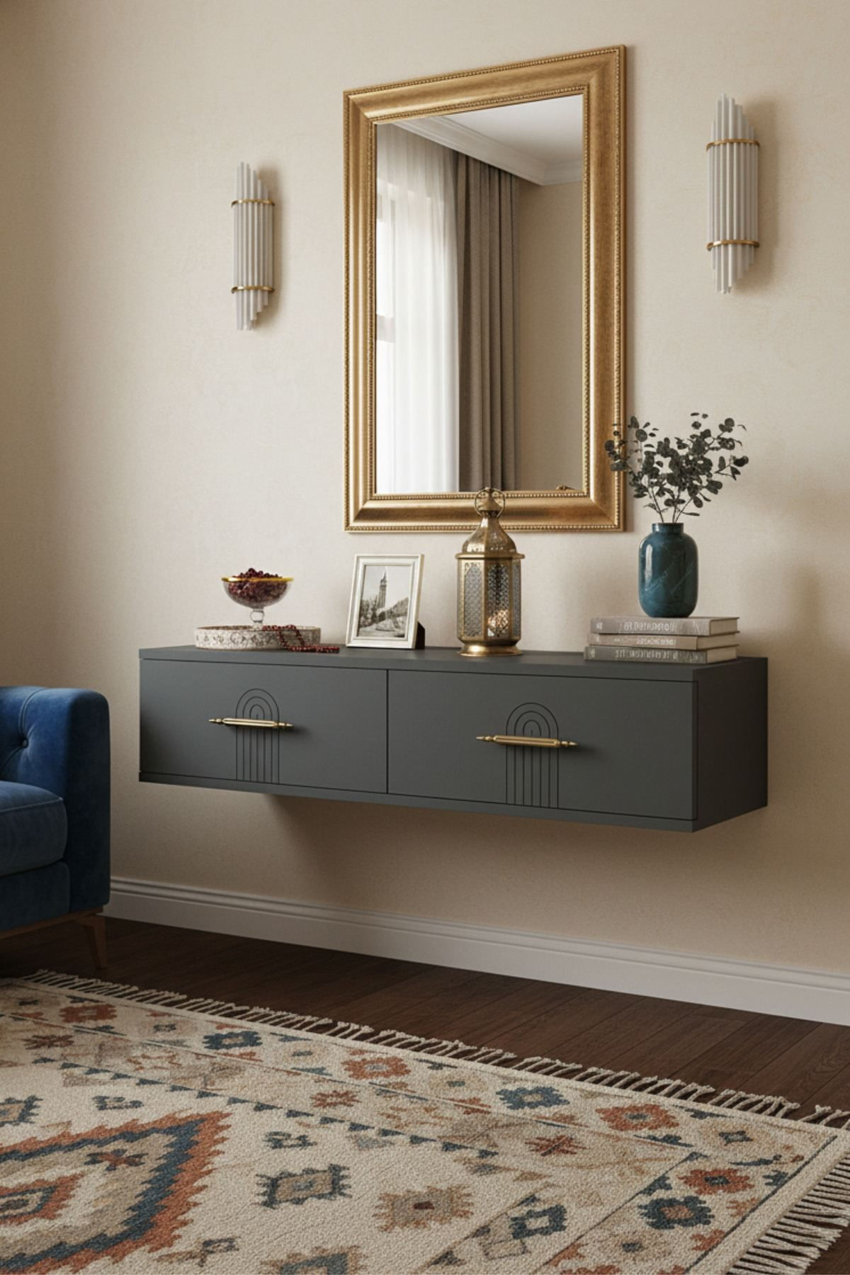 Comodă dormitor Ida 120, 120 x 25, 5 x 29, 6 cm, PAL melaminat, fixare pe perete — imaginea 6