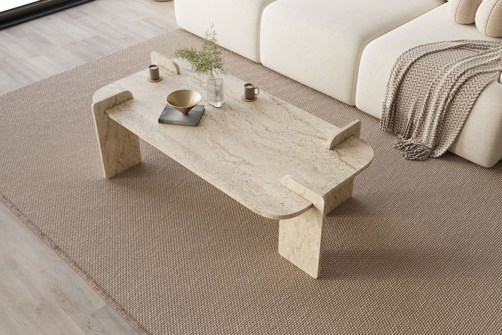 Masă de cafea Lovge, 120 x 35 x 60 cm, PAL melaminat, design compact — imaginea 2