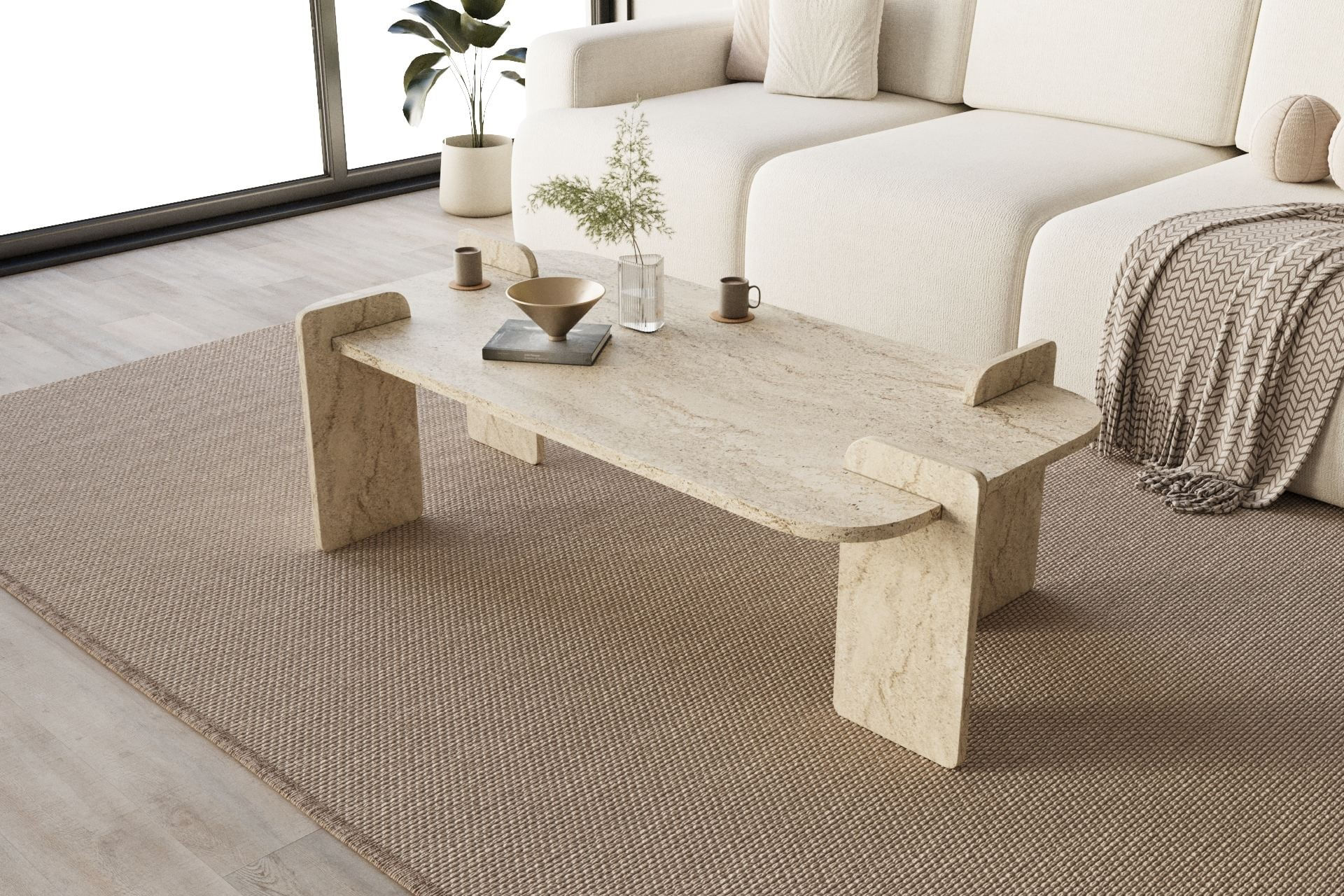 Masă de cafea Lovge, 120 x 35 x 60 cm, PAL melaminat, design compact — imaginea 7