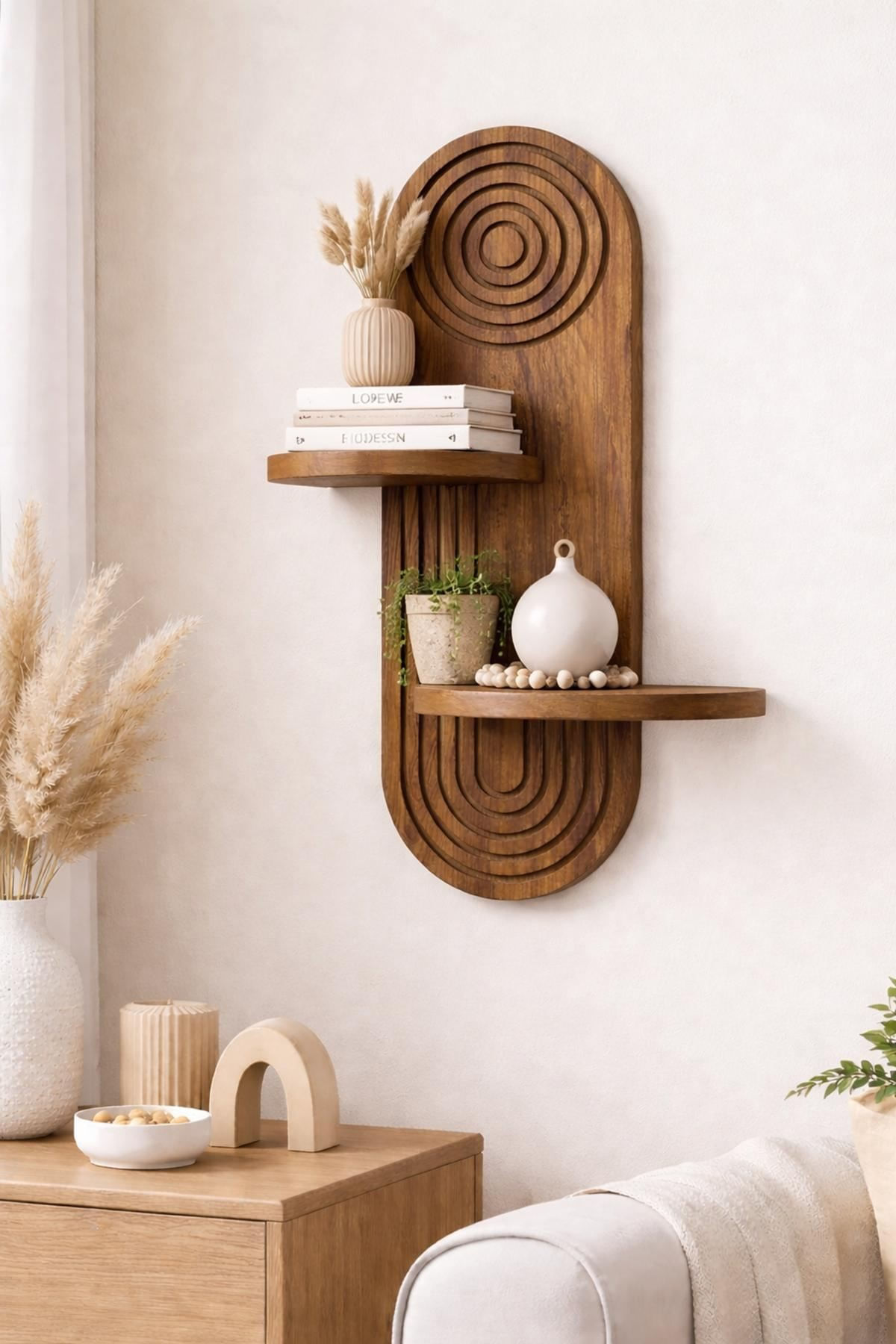 Raft de perete Artmtkwll3, 26 x 35 x 13 cm, MDF, design modern — imaginea 3