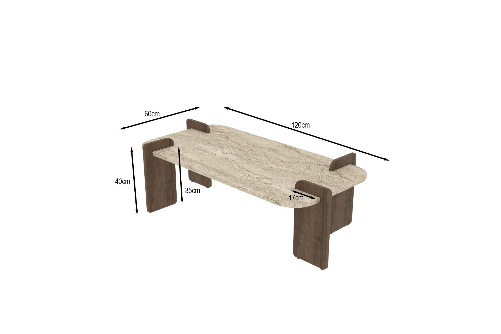 Masă de cafea Leapiri, 120 x 35 x 60 cm, PAL melaminat, design compact — imaginea 3