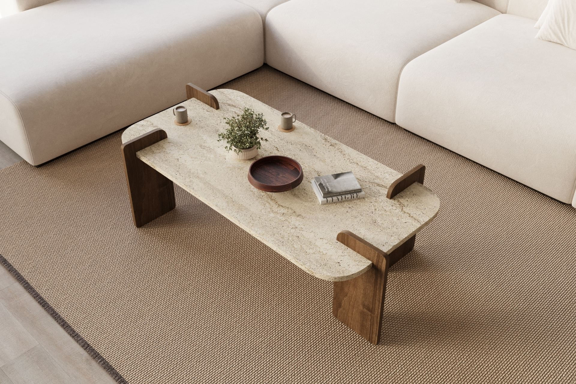 Masă de cafea Leapiri, 120 x 35 x 60 cm, PAL melaminat, design compact — imaginea 6
