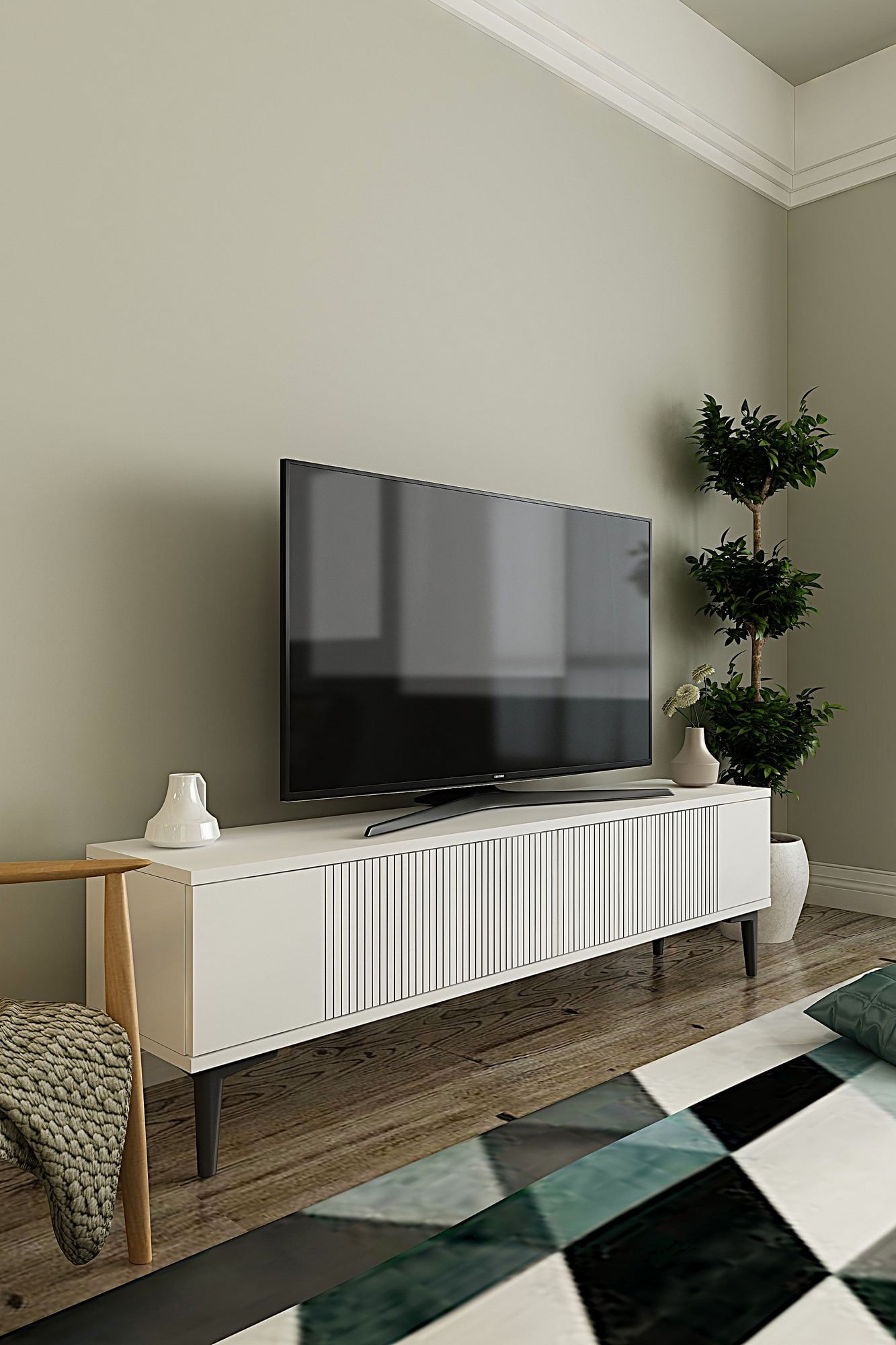 Comoda TV Corsa 120, 120 x 40, 5 x 32 cm, PAL melaminat, fixare pe perete — imaginea 6