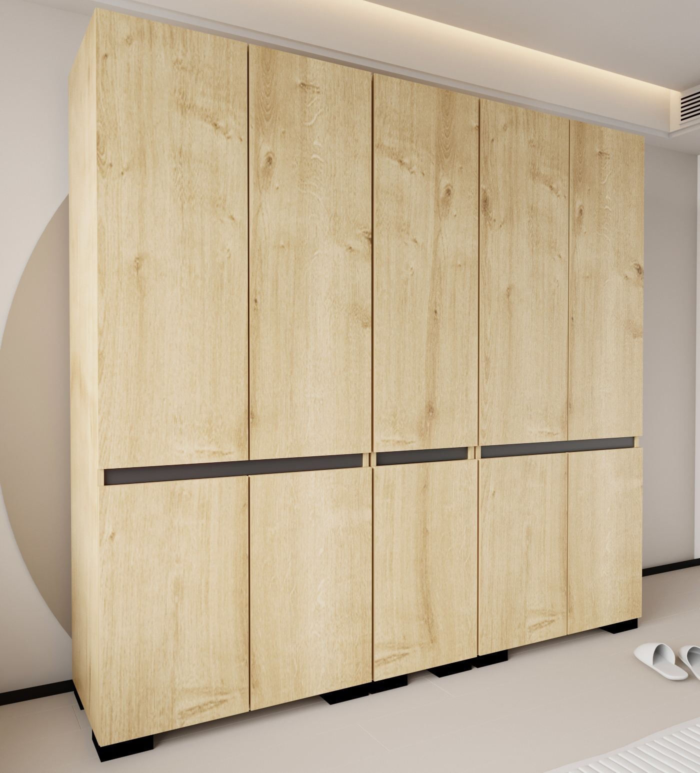 Dulap haine Floransa 225, 225 x 210 x 52 cm, PAL melaminat, spațiu de depozitare, fixare pe perete, capacitate 30 kg — imaginea 4
