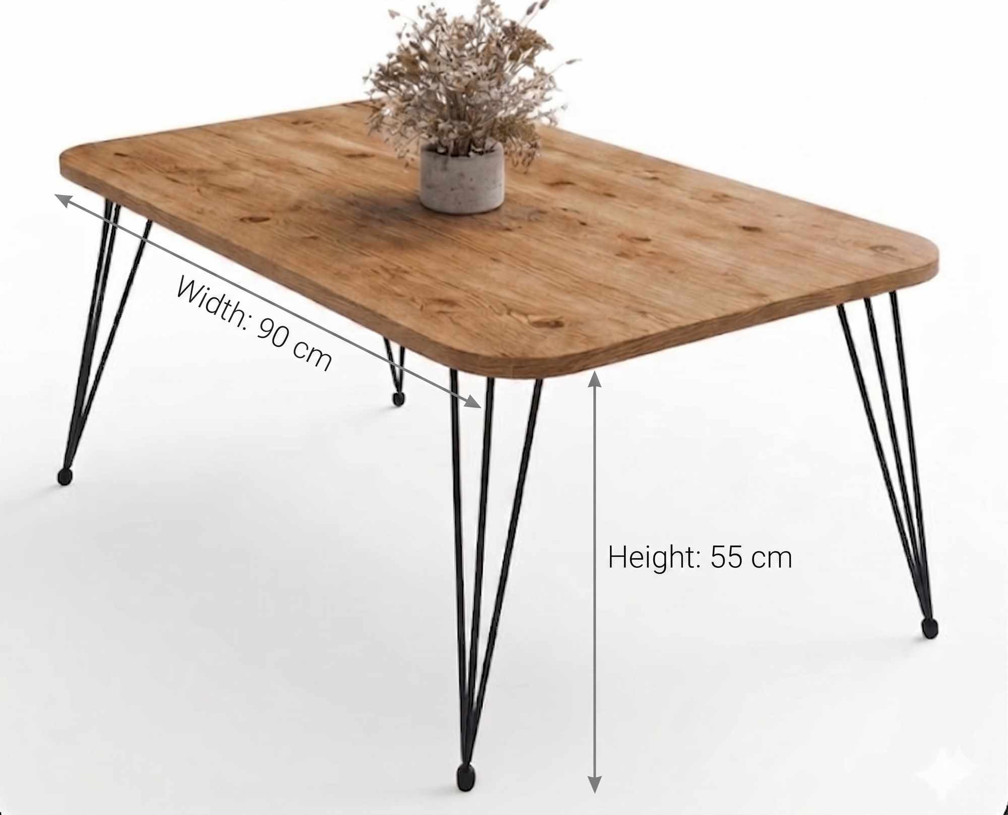 Masă de cafea Peka247P, 90 x 55 x 50 cm, PAL melaminat, design compact — imaginea 3