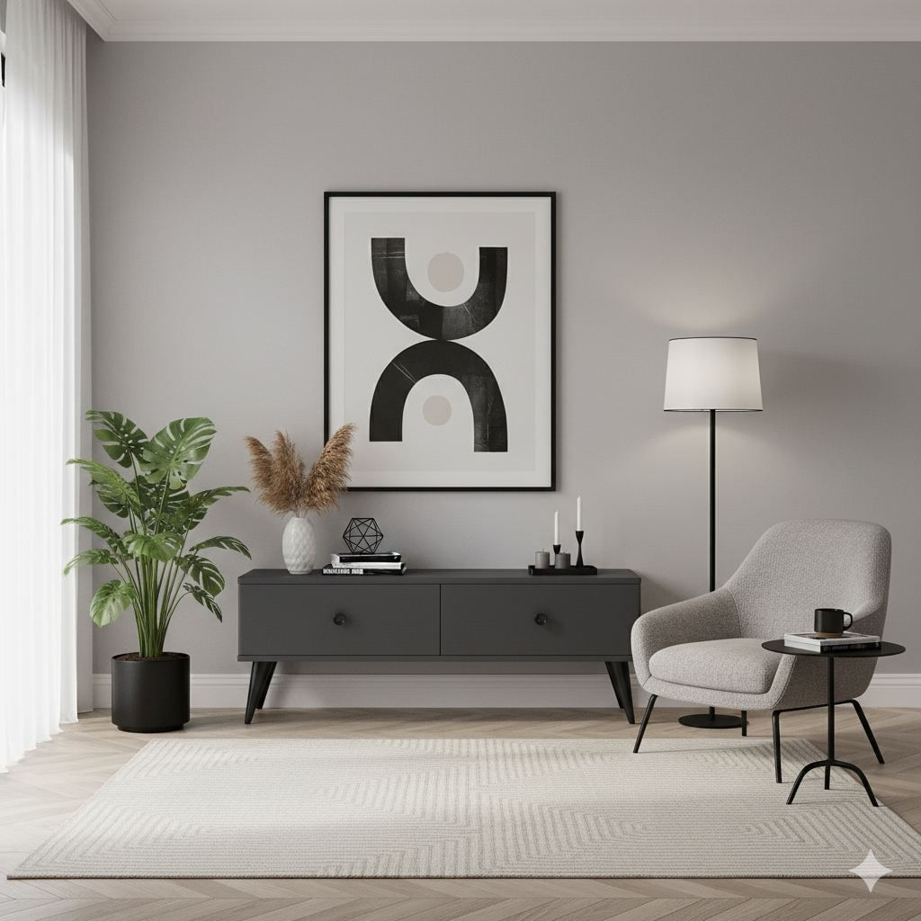 Comodă TV Mona 120, 120 x 40, 5 x 32 cm, PAL melaminat, fixare pe perete — imaginea 2