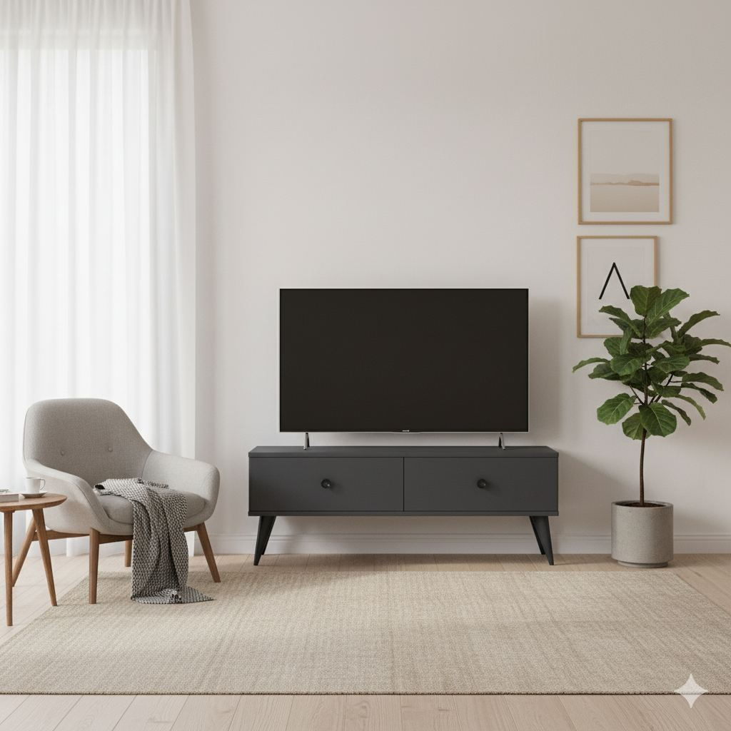 Comodă TV Mona 120, 120 x 40, 5 x 32 cm, PAL melaminat, fixare pe perete — imaginea 4