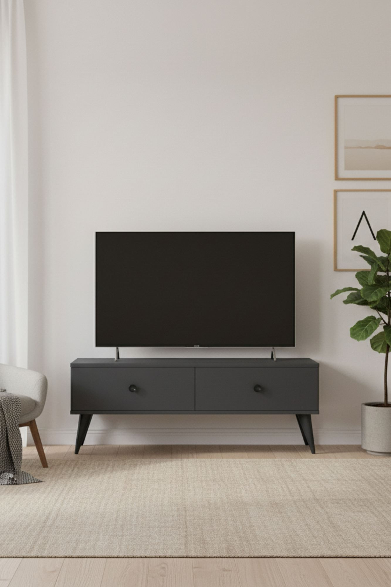 Comodă TV Mona 120, 120 x 40, 5 x 32 cm, PAL melaminat, fixare pe perete — imaginea 8