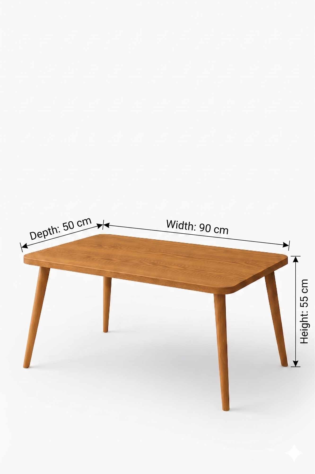 Masă de cafea Peka147P, 90 x 55 x 50 cm, PAL melaminat, design compact — imaginea 3