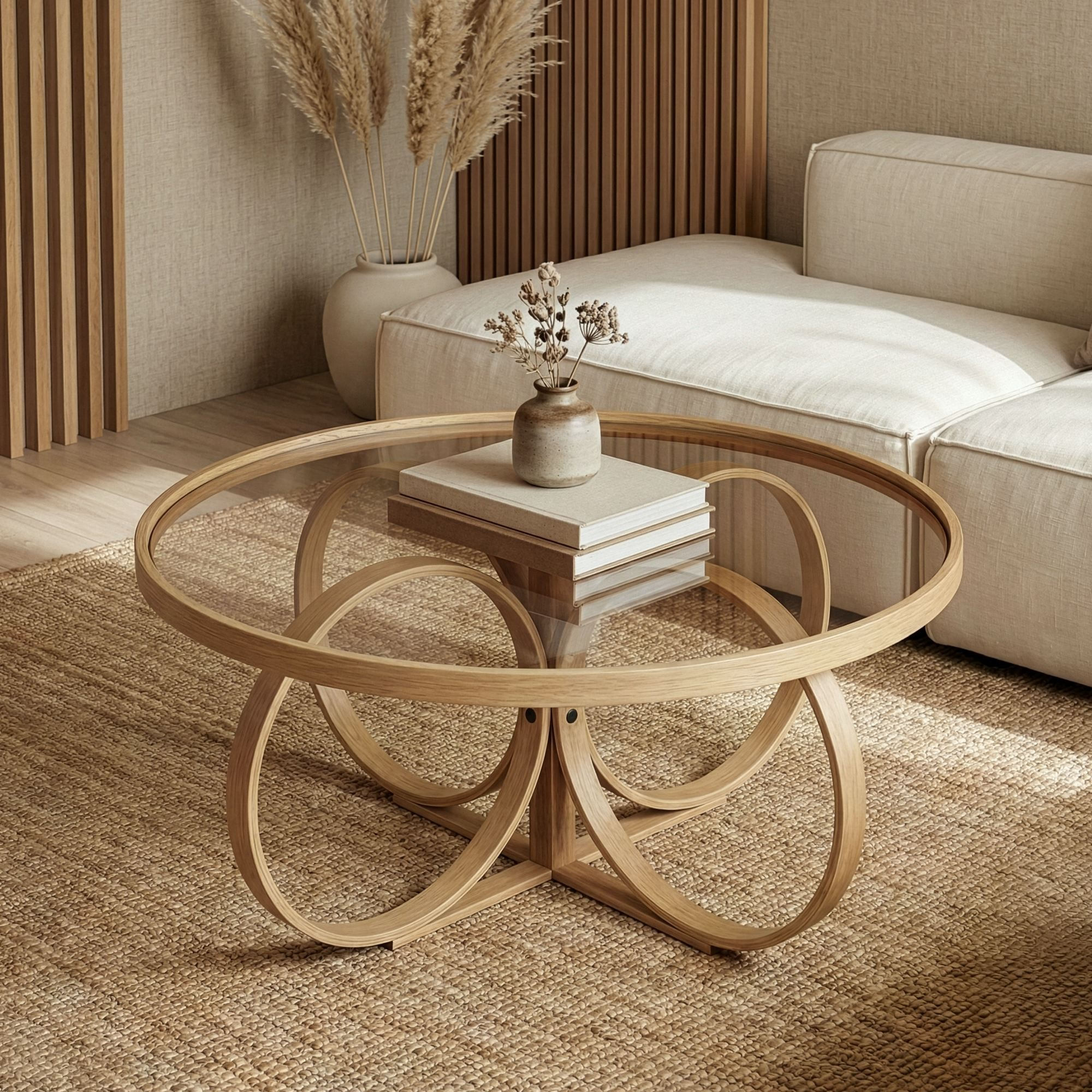 Masă de cafea Tokyo, 100 x 47 x 100 cm, lemn, design compact — imaginea 5