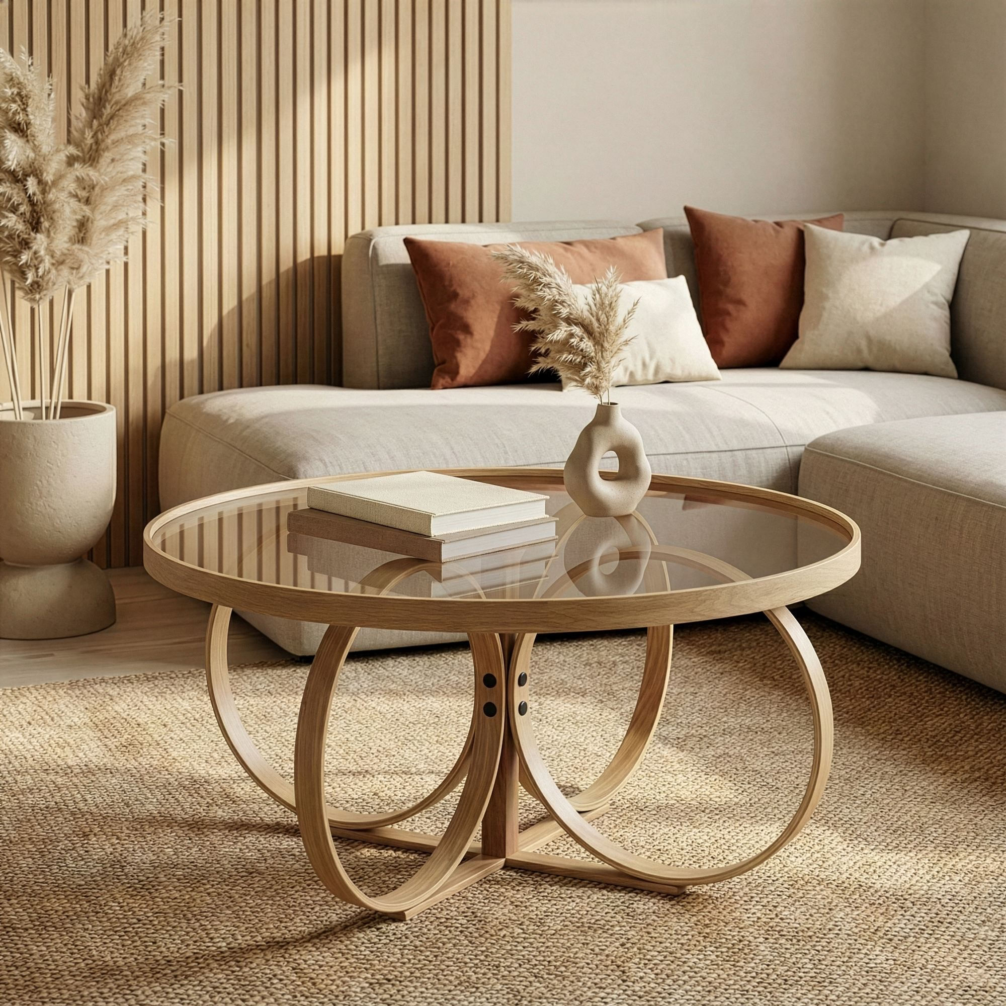 Masă de cafea Tokyo, 100 x 47 x 100 cm, lemn, design compact — imaginea 6