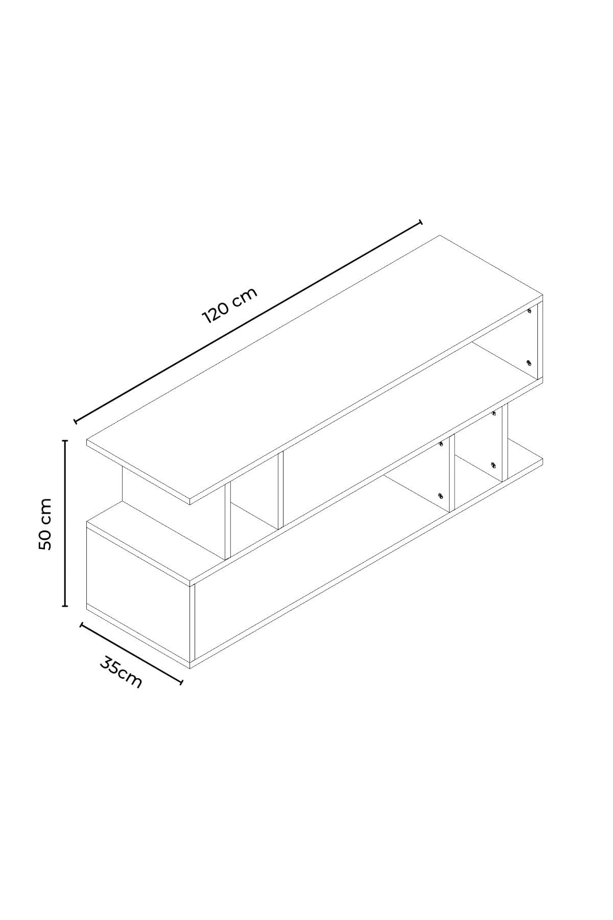 Comodă TV Selya, 120 x 50 x 35 cm, PAL melaminat, fixare pe perete, capacitate 12 kg — imaginea 3