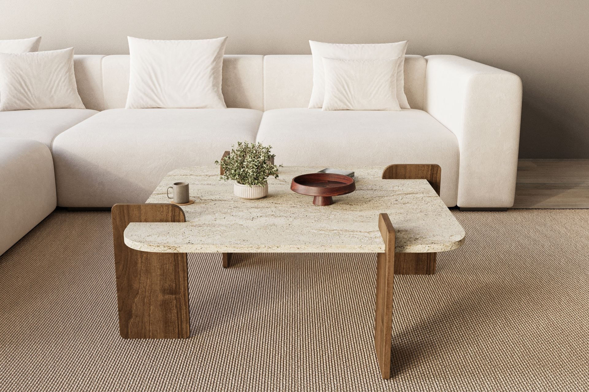 Masă de cafea Afrolli, 90 x 35 x 90 cm, PAL melaminat, capacitate 35 kg — imaginea 6