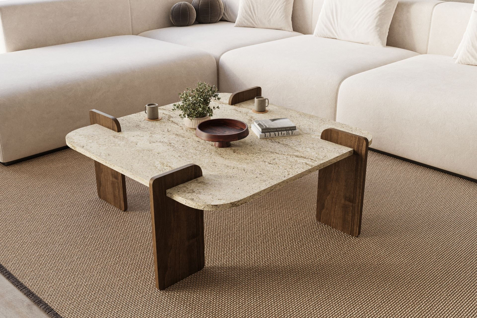 Masă de cafea Afrolli, 90 x 35 x 90 cm, PAL melaminat, capacitate 35 kg — imaginea 8