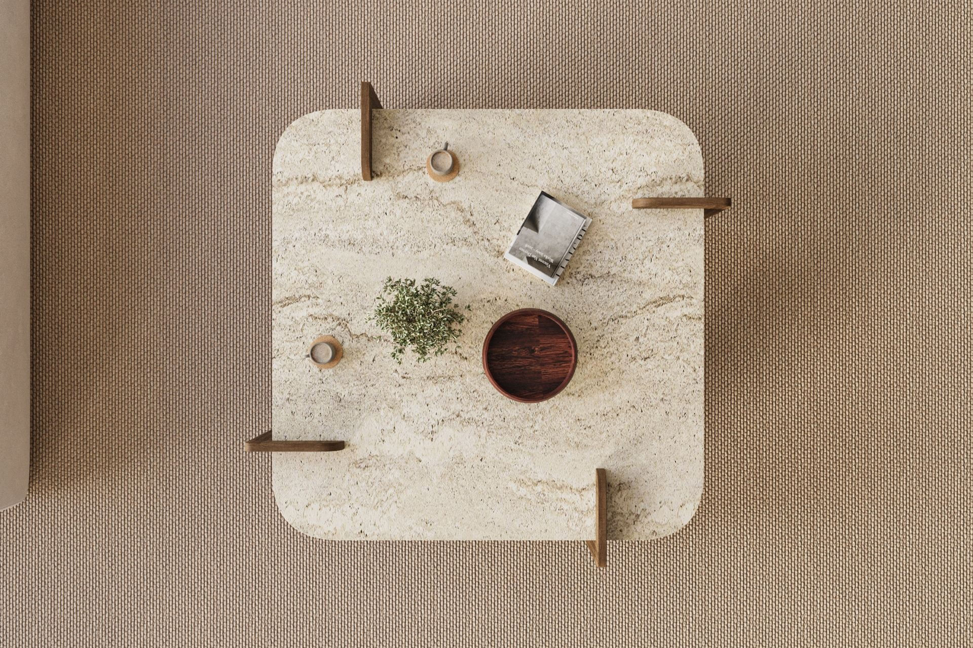 Masă de cafea Afrolli, 90 x 35 x 90 cm, PAL melaminat, capacitate 35 kg — imaginea 9