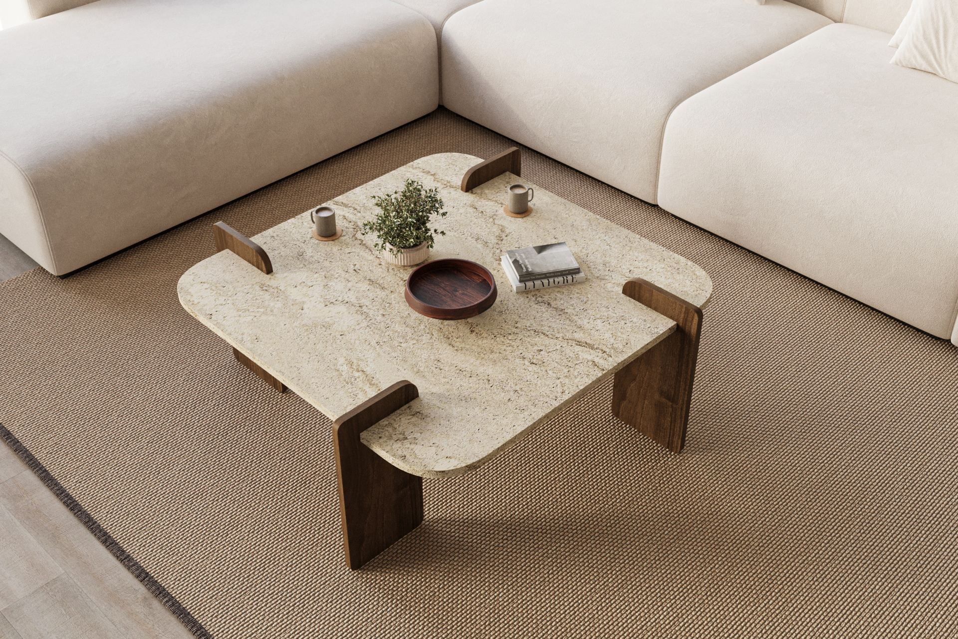 Masă de cafea Afrolli, 90 x 35 x 90 cm, PAL melaminat, capacitate 35 kg — imaginea 10